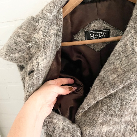 Vintage Women’s Coat Jacket Button down Wool Alpaca Mohair Gray Textured Sz 10 - Picture 5 of 9